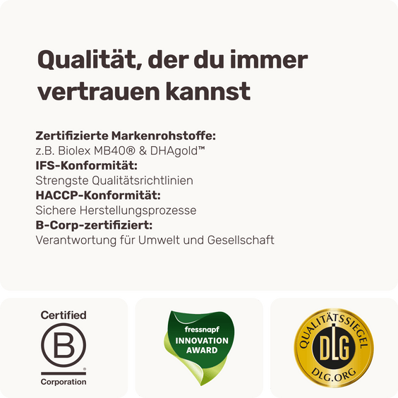 Hunde Gelenksnack Active Hips Qualitätsversprechen
