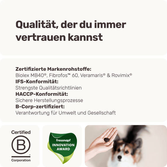 Blasen & Nieren-Snack für Hunde Uro Hero Qualitätsversprechen